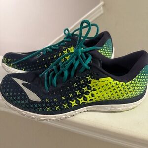 BROOKS WOMEN'S PURE FLOW 5 BLUE NEON GEEEN RUNNING SHOES SIZE 10